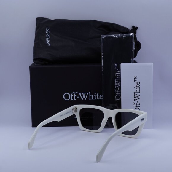 Off-White OERI13X VALDEZ 0107 Sunglasses White Square Frame, Dark Grey Lenses - Picture 10 of 10